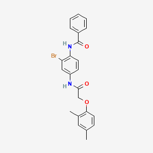 molecular formula C23H21BrN2O3 B3715428 N-(2-bromo-4-{[(2,4-dimethylphenoxy)acetyl]amino}phenyl)benzamide 