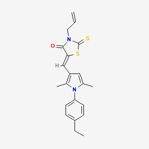 (5Z)-5-{[1-(4-ethylphenyl)-2,5-dimethyl-1H-pyrrol-3-yl]methylidene}-3-(prop-2-en-1-yl)-2-thioxo-1,3-thiazolidin-4-one