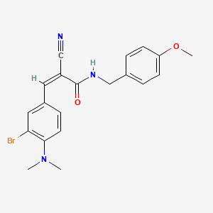 (Z)-3-[3-bromo-4-(dimethylamino)phenyl]-2-cyano-N-[(4-methoxyphenyl)methyl]prop-2-enamide