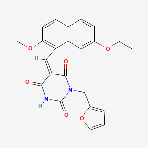 (5Z)-5-[(2,7-diethoxynaphthalen-1-yl)methylidene]-1-(furan-2-ylmethyl)-1,3-diazinane-2,4,6-trione