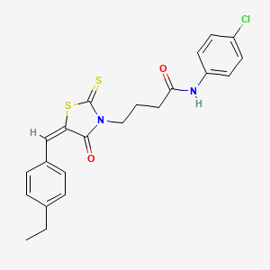 molecular formula C22H21ClN2O2S2 B3715454 N-(4-chlorophenyl)-4-[5-(4-ethylbenzylidene)-4-oxo-2-thioxo-1,3-thiazolidin-3-yl]butanamide 