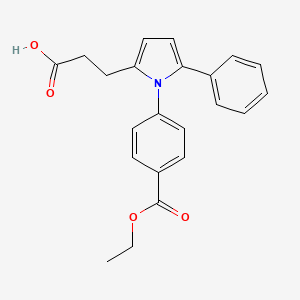 molecular formula C22H21NO4 B3715486 3-{1-[4-(ethoxycarbonyl)phenyl]-5-phenyl-1H-pyrrol-2-yl}propanoic acid 