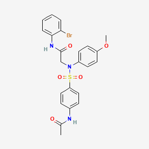 molecular formula C23H22BrN3O5S B3715515 N~2~-{[4-(acetylamino)phenyl]sulfonyl}-N~1~-(2-bromophenyl)-N~2~-(4-methoxyphenyl)glycinamide 