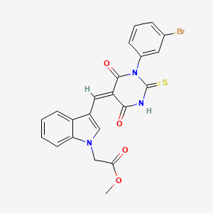 methyl (3-{[1-(3-bromophenyl)-4,6-dioxo-2-thioxotetrahydro-5(2H)-pyrimidinylidene]methyl}-1H-indol-1-yl)acetate