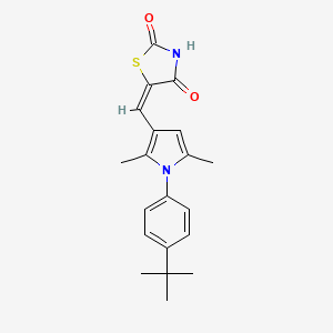 molecular formula C20H22N2O2S B3715558 (5E)-5-[[1-(4-tert-butylphenyl)-2,5-dimethylpyrrol-3-yl]methylidene]-1,3-thiazolidine-2,4-dione 