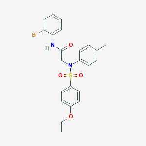 molecular formula C23H23BrN2O4S B3715589 N~1~-(2-bromophenyl)-N~2~-[(4-ethoxyphenyl)sulfonyl]-N~2~-(4-methylphenyl)glycinamide 