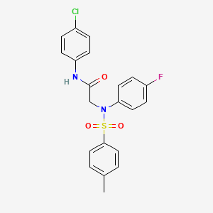 molecular formula C21H18ClFN2O3S B3715601 N~1~-(4-chlorophenyl)-N~2~-(4-fluorophenyl)-N~2~-[(4-methylphenyl)sulfonyl]glycinamide 