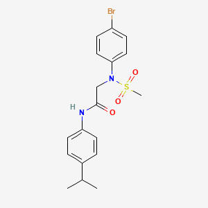 molecular formula C18H21BrN2O3S B3715615 2-(4-bromo-N-methylsulfonylanilino)-N-(4-propan-2-ylphenyl)acetamide 