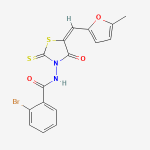 2-bromo-N-{5-[(5-methyl-2-furyl)methylene]-4-oxo-2-thioxo-1,3-thiazolidin-3-yl}benzamide