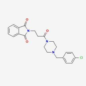 molecular formula C22H22ClN3O3 B3715638 2-[3-[4-[(4-Chlorophenyl)methyl]piperazin-1-yl]-3-oxopropyl]isoindole-1,3-dione 