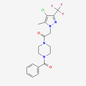 1-benzoyl-4-{[4-chloro-5-methyl-3-(trifluoromethyl)-1H-pyrazol-1-yl]acetyl}piperazine