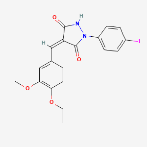 molecular formula C19H17IN2O4 B3715684 4-(4-ethoxy-3-methoxybenzylidene)-1-(4-iodophenyl)-3,5-pyrazolidinedione 