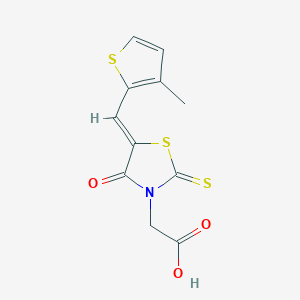 molecular formula C11H9NO3S3 B3715703 {5-[(3-methyl-2-thienyl)methylene]-4-oxo-2-thioxo-1,3-thiazolidin-3-yl}acetic acid 