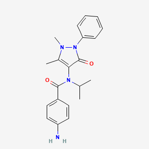 molecular formula C21H24N4O2 B3715704 4-amino-N-(1,5-dimethyl-3-oxo-2-phenylpyrazol-4-yl)-N-propan-2-ylbenzamide 