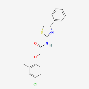 molecular formula C18H15ClN2O2S B3715729 2-(4-chloro-2-methylphenoxy)-N-(4-phenyl-1,3-thiazol-2-yl)acetamide CAS No. 5573-48-8