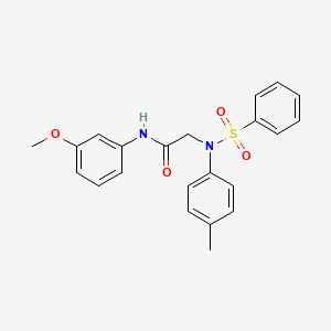 molecular formula C22H22N2O4S B3715740 N~1~-(3-methoxyphenyl)-N~2~-(4-methylphenyl)-N~2~-(phenylsulfonyl)glycinamide 