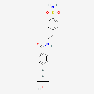 4-(3-hydroxy-3-methylbut-1-yn-1-yl)-N-[2-(4-sulfamoylphenyl)ethyl]benzamide