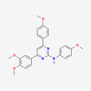 4-(3,4-dimethoxyphenyl)-N,6-bis(4-methoxyphenyl)pyrimidin-2-amine