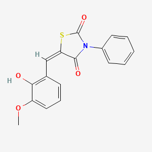 molecular formula C17H13NO4S B3715886 5-(2-hydroxy-3-methoxybenzylidene)-3-phenyl-1,3-thiazolidine-2,4-dione 