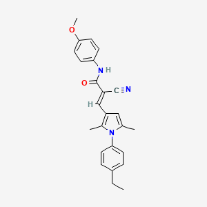 molecular formula C25H25N3O2 B3715889 (E)-2-cyano-3-[1-(4-ethylphenyl)-2,5-dimethylpyrrol-3-yl]-N-(4-methoxyphenyl)prop-2-enamide 