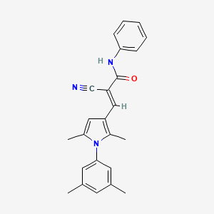 molecular formula C24H23N3O B3715905 2-cyano-3-[1-(3,5-dimethylphenyl)-2,5-dimethyl-1H-pyrrol-3-yl]-N-phenylacrylamide 