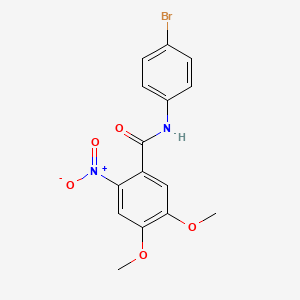 molecular formula C15H13BrN2O5 B3715916 N-(4-bromophenyl)-4,5-dimethoxy-2-nitrobenzamide 