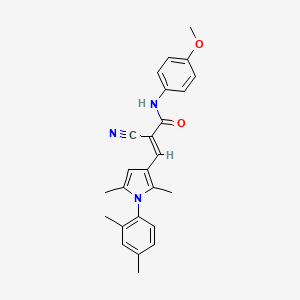 2-cyano-3-[1-(2,4-dimethylphenyl)-2,5-dimethyl-1H-pyrrol-3-yl]-N-(4-methoxyphenyl)acrylamide