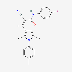 2-cyano-3-[2,5-dimethyl-1-(4-methylphenyl)-1H-pyrrol-3-yl]-N-(4-fluorophenyl)acrylamide