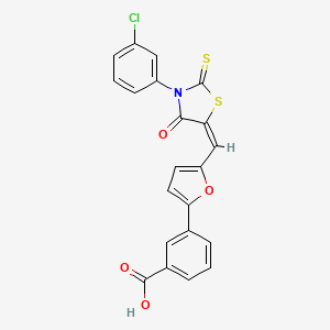 3-(5-{[3-(3-chlorophenyl)-4-oxo-2-thioxo-1,3-thiazolidin-5-ylidene]methyl}-2-furyl)benzoic acid