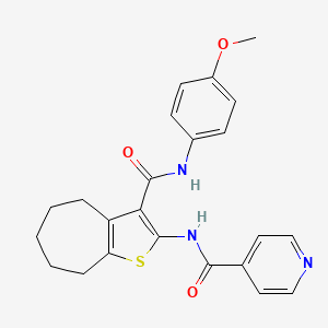 molecular formula C23H23N3O3S B3716020 N-(3-{[(4-methoxyphenyl)amino]carbonyl}-5,6,7,8-tetrahydro-4H-cyclohepta[b]thien-2-yl)isonicotinamide 