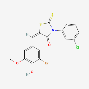 5-(3-bromo-4-hydroxy-5-methoxybenzylidene)-3-(3-chlorophenyl)-2-thioxo-1,3-thiazolidin-4-one