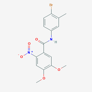 molecular formula C16H15BrN2O5 B3716056 N-(4-bromo-3-methylphenyl)-4,5-dimethoxy-2-nitrobenzamide 