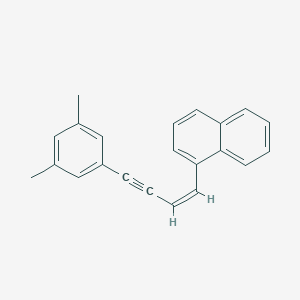 molecular formula C22H18 B371607 1-[4-(3,5-Dimethylphenyl)-1-buten-3-ynyl]naphthalene 