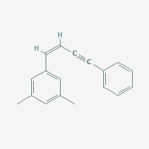 molecular formula C18H16 B371608 1,3-Dimethyl-5-(4-phenyl-1-buten-3-ynyl)benzene 