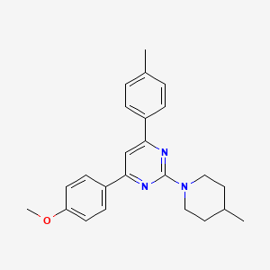 molecular formula C24H27N3O B3716109 4-(4-methoxyphenyl)-6-(4-methylphenyl)-2-(4-methyl-1-piperidinyl)pyrimidine 