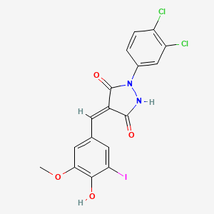 1-(3,4-dichlorophenyl)-4-(4-hydroxy-3-iodo-5-methoxybenzylidene)-3,5-pyrazolidinedione