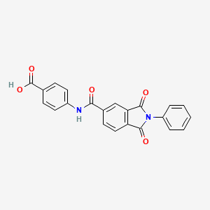 molecular formula C22H14N2O5 B3716144 4-{[(1,3-dioxo-2-phenyl-2,3-dihydro-1H-isoindol-5-yl)carbonyl]amino}benzoic acid 