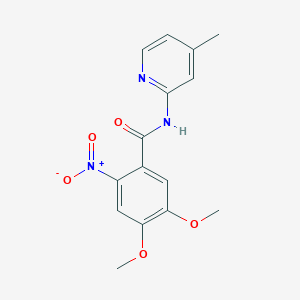 molecular formula C15H15N3O5 B3716164 4,5-dimethoxy-N-(4-methyl-2-pyridinyl)-2-nitrobenzamide 