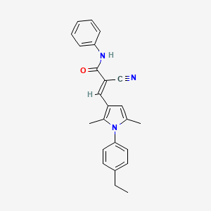 molecular formula C24H23N3O B3716166 2-cyano-3-[1-(4-ethylphenyl)-2,5-dimethyl-1H-pyrrol-3-yl]-N-phenylacrylamide 