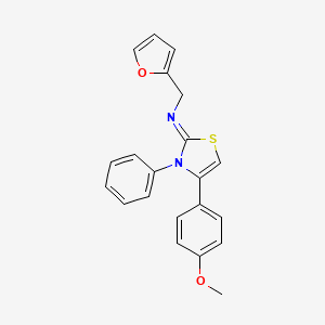 molecular formula C21H18N2O2S B3716170 (2-furylmethyl)[4-(4-methoxyphenyl)-3-phenyl-1,3-thiazol-2(3H)-ylidene]amine 