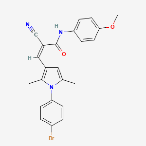 molecular formula C23H20BrN3O2 B3716217 3-[1-(4-bromophenyl)-2,5-dimethyl-1H-pyrrol-3-yl]-2-cyano-N-(4-methoxyphenyl)acrylamide 