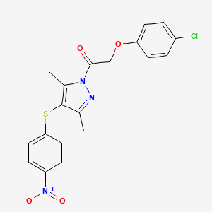 1-[(4-chlorophenoxy)acetyl]-3,5-dimethyl-4-[(4-nitrophenyl)thio]-1H-pyrazole