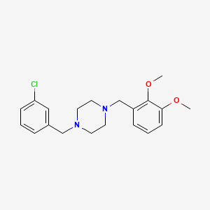 molecular formula C20H25ClN2O2 B3716228 1-[(3-Chlorophenyl)methyl]-4-[(2,3-dimethoxyphenyl)methyl]piperazine 