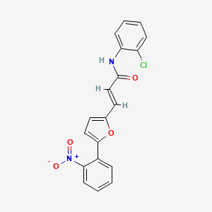 molecular formula C19H13ClN2O4 B3716263 N-(2-chlorophenyl)-3-[5-(2-nitrophenyl)-2-furyl]acrylamide 