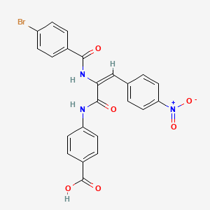 molecular formula C23H16BrN3O6 B3716273 4-{[2-[(4-bromobenzoyl)amino]-3-(4-nitrophenyl)acryloyl]amino}benzoic acid 