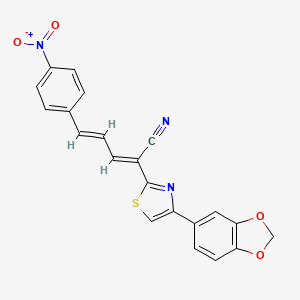 2-[4-(1,3-benzodioxol-5-yl)-1,3-thiazol-2-yl]-5-(4-nitrophenyl)-2,4-pentadienenitrile