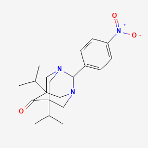 5,7-diisopropyl-2-(4-nitrophenyl)-1,3-diazatricyclo[3.3.1.1~3,7~]decan-6-one