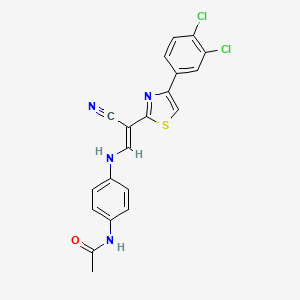 molecular formula C20H14Cl2N4OS B3716313 N-[4-({2-cyano-2-[4-(3,4-dichlorophenyl)-1,3-thiazol-2-yl]vinyl}amino)phenyl]acetamide 