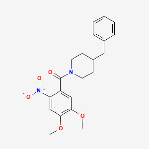 molecular formula C21H24N2O5 B3716334 4-benzyl-1-(4,5-dimethoxy-2-nitrobenzoyl)piperidine 