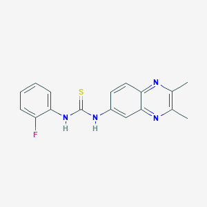 molecular formula C17H15FN4S B3716335 N-(2,3-dimethyl-6-quinoxalinyl)-N'-(2-fluorophenyl)thiourea 